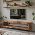 Modern Live Edge Floating TV Console For Contemporary Living Room