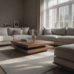 Modern Rustic Wooden Live Edge Coffee Table For Living Room