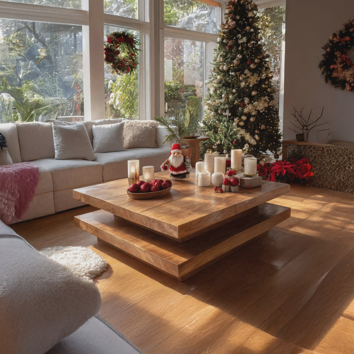 Mid Century Modern Coffee Table Solid Wood For Christmas Style