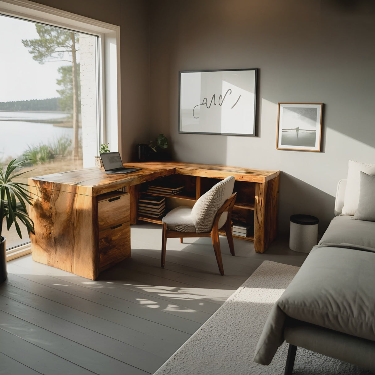 Contemporary L Shaped Workstation Desk For Study Room