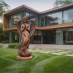 Rustic Abstract Sculpture For Furniture Wall Centerpiece