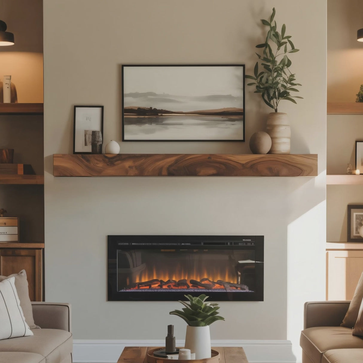 Rustic Floating Mantel Shelf For Fireplace Living Room Wall