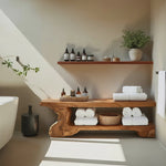Organic Bath Bench For Bathroom Or Wellness Retreat Interior