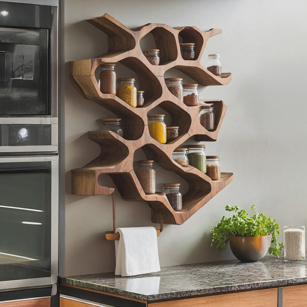 Rustic Entryway Design With Handcrafted Spice Cabinet