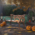 Mid Century Solid Wood Halloween Bench For Outdoor Design