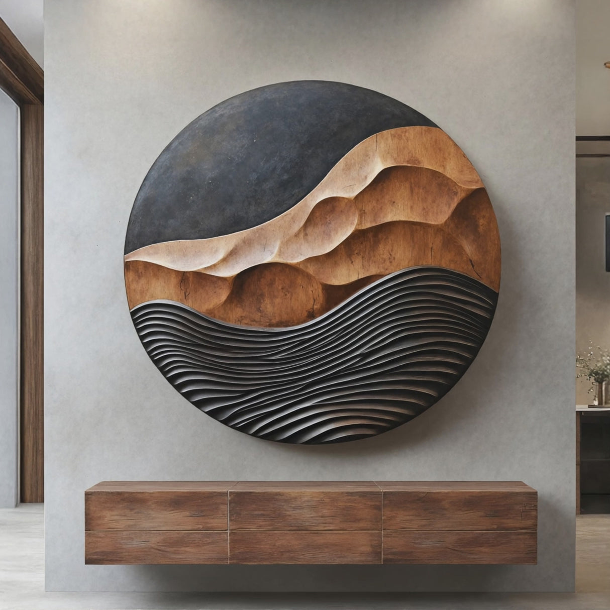 Rustic 3D Wood Wall Art For Entryway Wall Panel Design