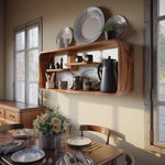 Modern Curved Wooden Kitchen Shelf For Furniture Decor