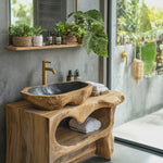 Solid Wood Sink Farmhouse Look For Bathroom Vanity Decor