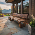 Rustic Outdoor Wooden Bench For Garden Seating