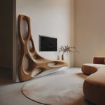 Artistic Organic Wall Mounted Media Console For Living Room