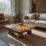 Farmhouse Wooden Live Edge Coffee Table For Entryway Design