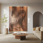 Modern Wall Sculpture With Flowing Layered Curves For Entryway