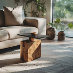 Handcrafted Solid Wood End Table For Coastal Home Style
