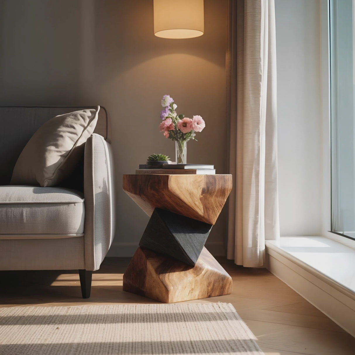 Farmhouse Wooden Side Table For Modern Farmhouse Decor