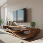 Minimal Curved  TV Console For Living Room