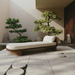 Handcrafted Mid Century Wooden Daybed For Patio Furniture Outdoor