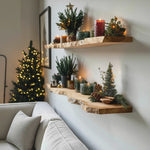 Handcrafted Solid Wood Floating Shelf For Christmas Bedroom Design
