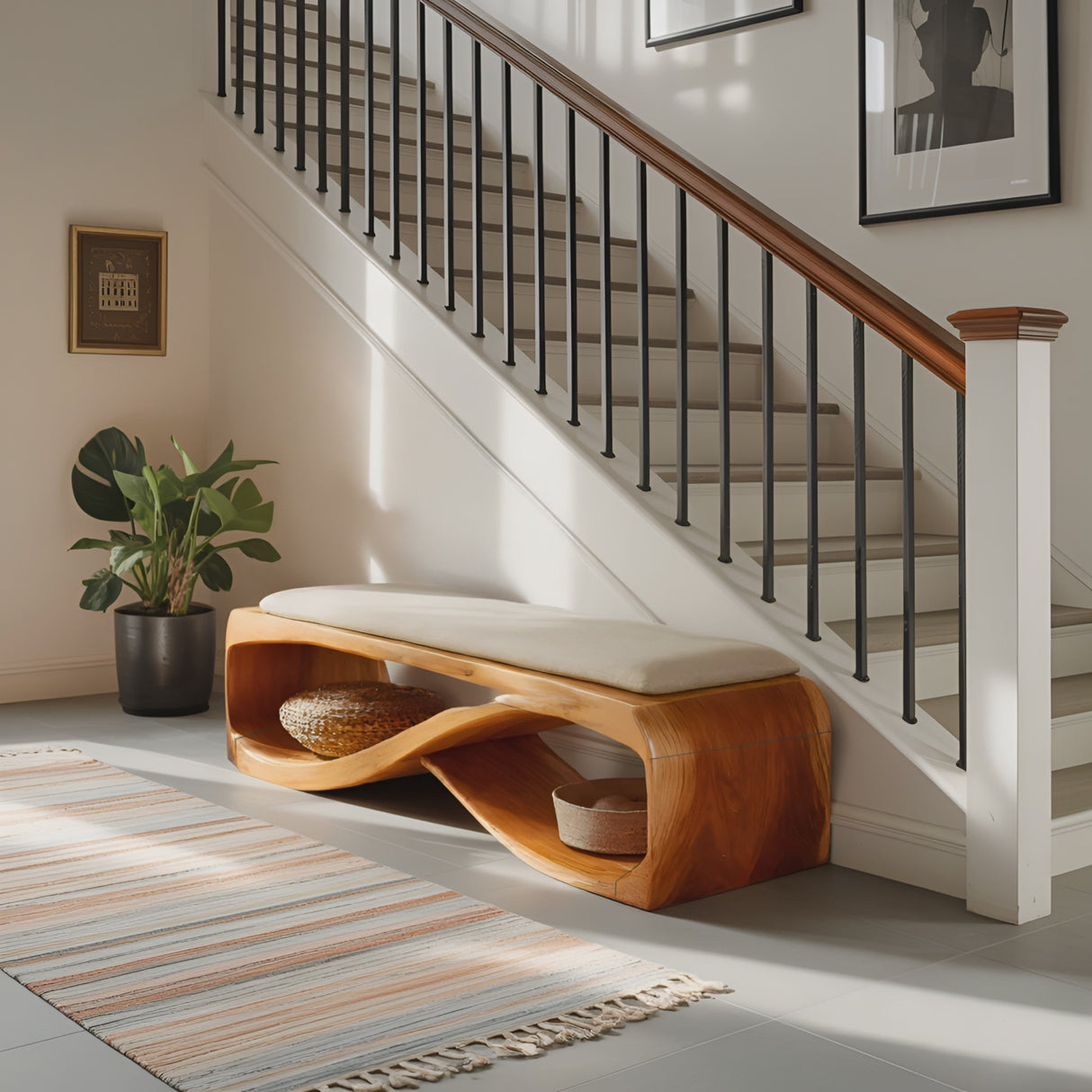 Contemporary Wooden Bench For Bedroom Furniture Decor