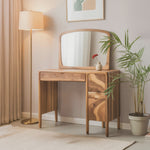 Mid Century Vanity Desk With Drawers For Bedroom And Dressing Corner