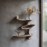 Mid Century Live Edge Wall Mount Shelf Living Room