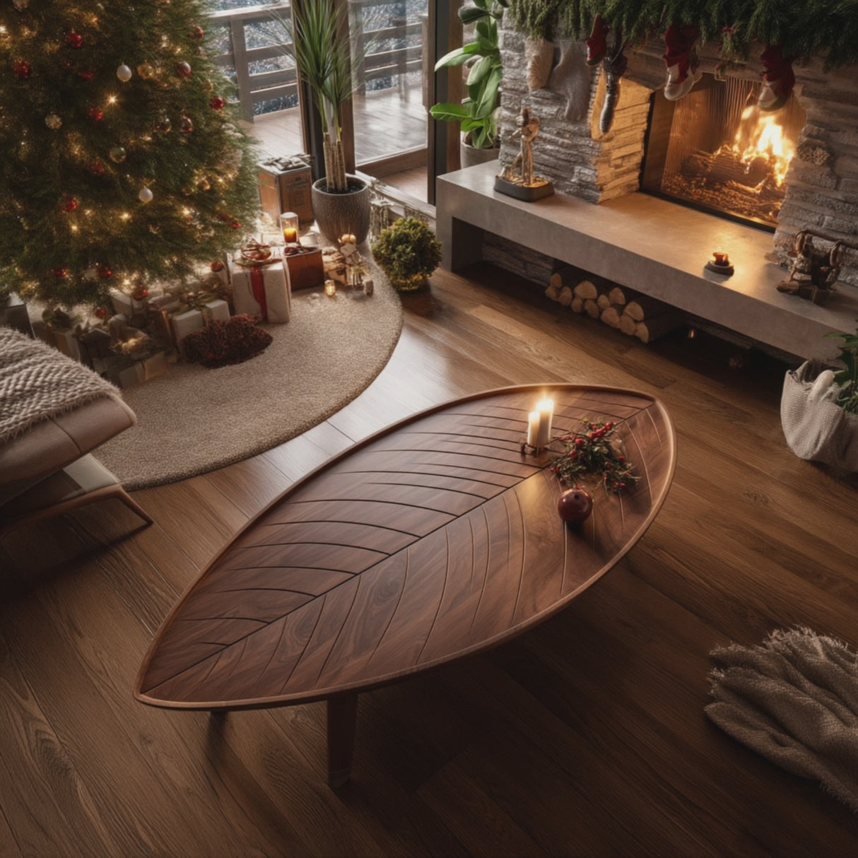 Farmhouse Wooden Coffee Table For Living Room Christmas Furniture