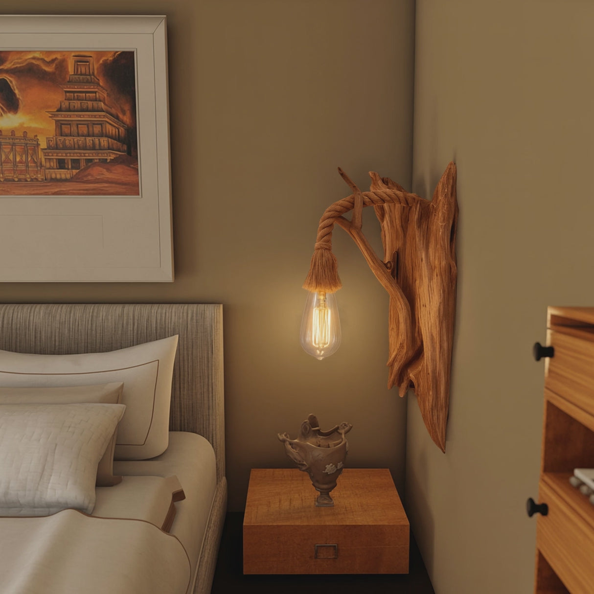 Rustic Wall Lamp For Bedroom And Hallway Lighting