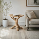 Farmhouse Round End Table For Entryway Design Stylish Furniture Decor
