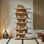 Rustic Solid Wood Standing Shelf For Entryway Design Ideas