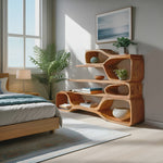 Curved Sculptural Bookshelf For Home Decor