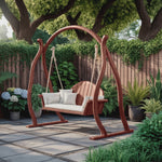 Curved Frame Garden Swing Bench For Outdoor Relaxation