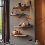 Farmhouse Solid Wood Mushroom Shelf For Halloween Entryway Style