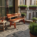 Live Edge Outdoor Wood Bench For Patio And Backyard