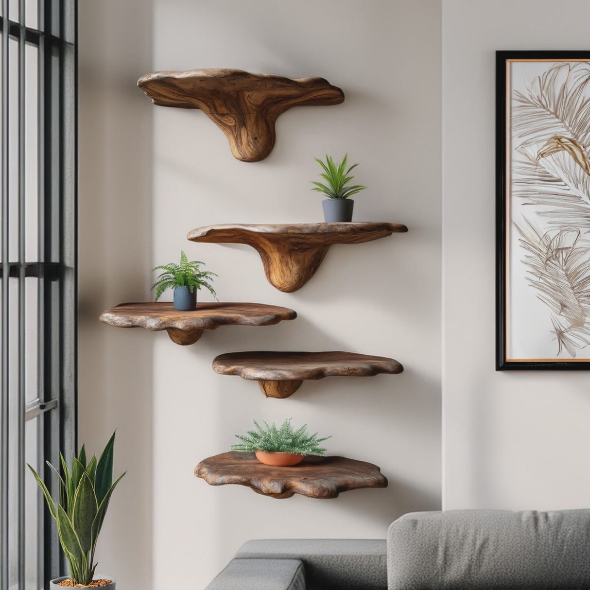 Modern Wooden Mushroom Shelf Furniture Decor For Home