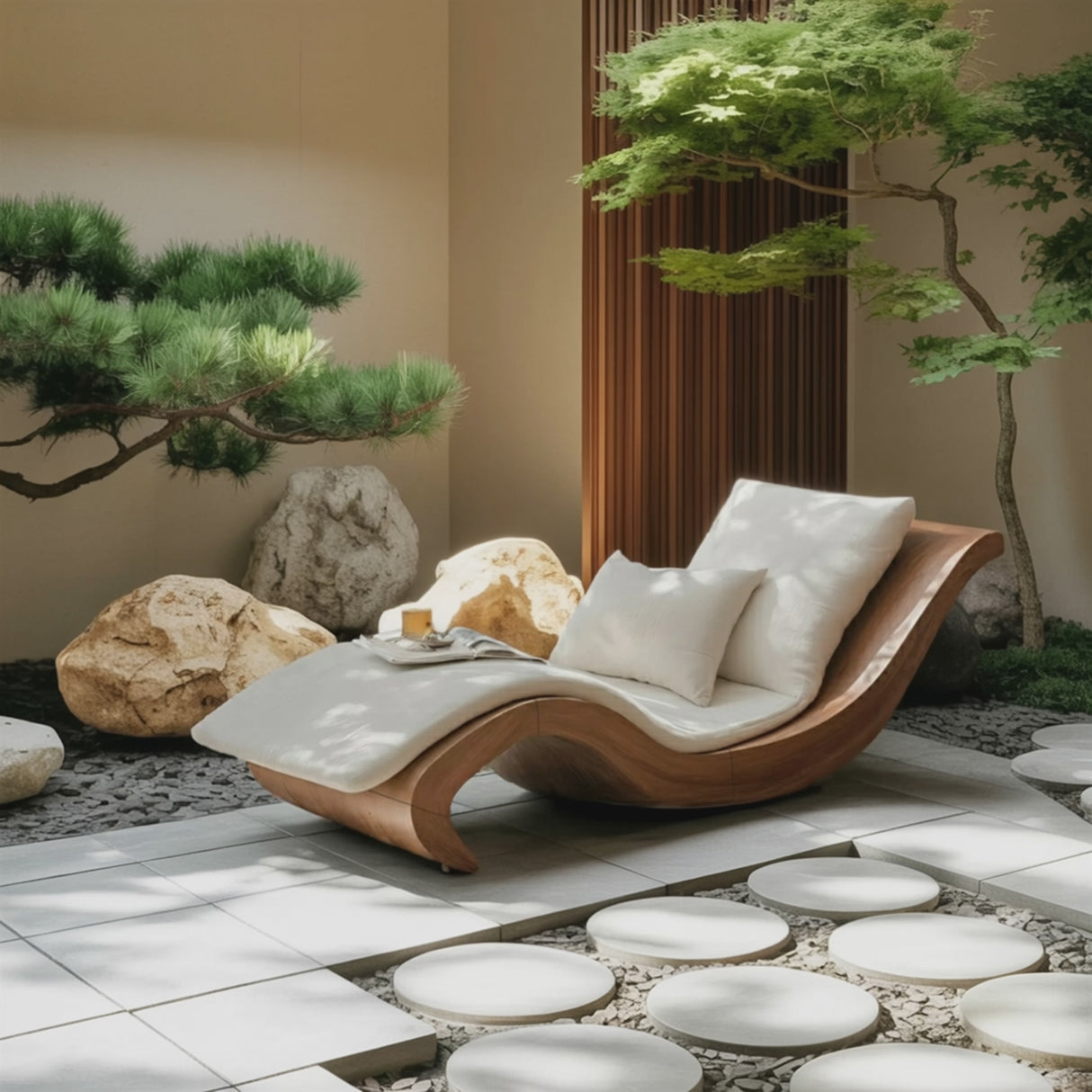 Mid Century Wooden Daybed For Living Room Furniture Decor