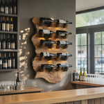 Farmhouse Wooden Live Edge Wine Holder For Furniture Decor
