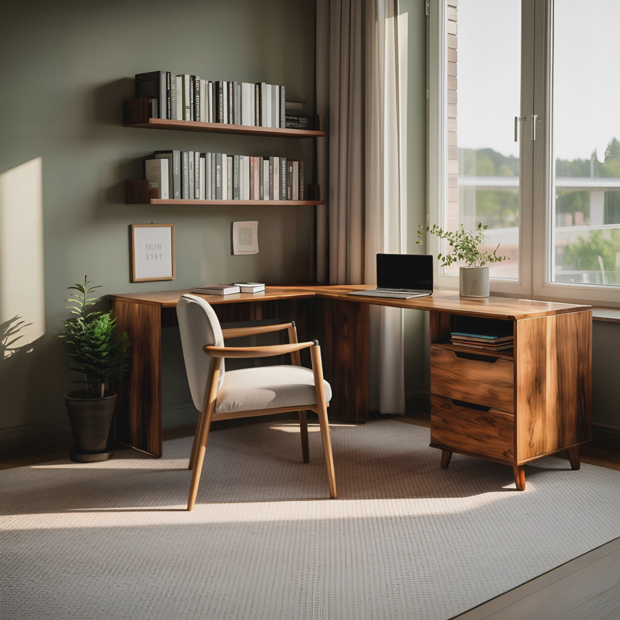 Elegant L Shaped Desk Corner For Home Office