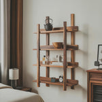 Modern Wall Mounted Shelf Minimalist Floating Book Rack For Bedroom And Living Room