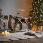 Farmhouse Record Stand For Warm Christmas Living Space