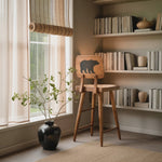 Rustic Bear Backrest Bar Stool For Kitchen Island Seating