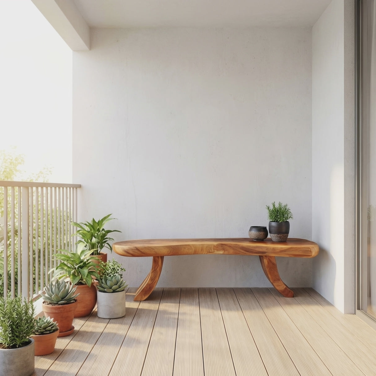 Modern Live Edge Entryway Bench For Minimalist Home Decor