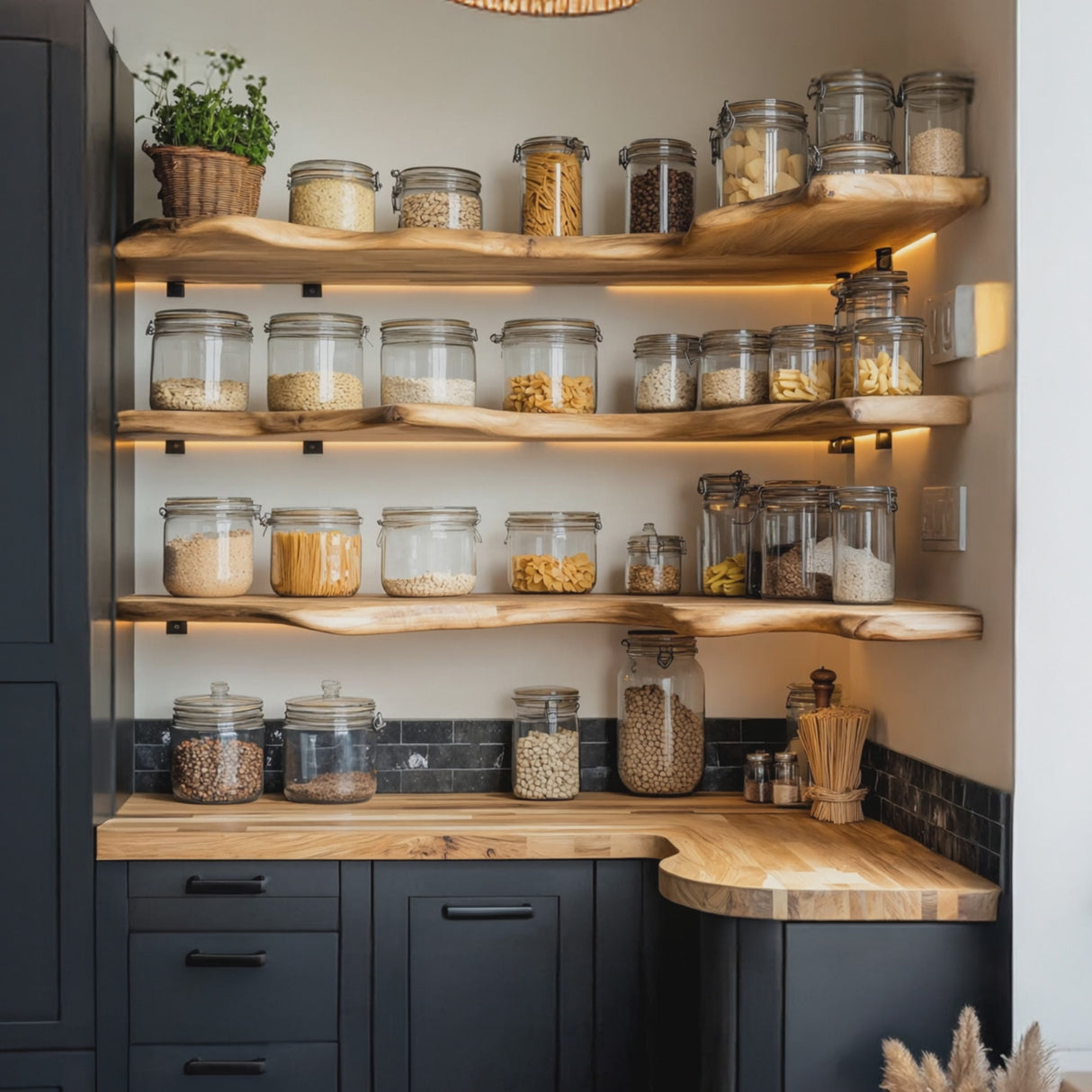 Farmhouse Wooden Spice Rack Shelf For Kitchen Decor