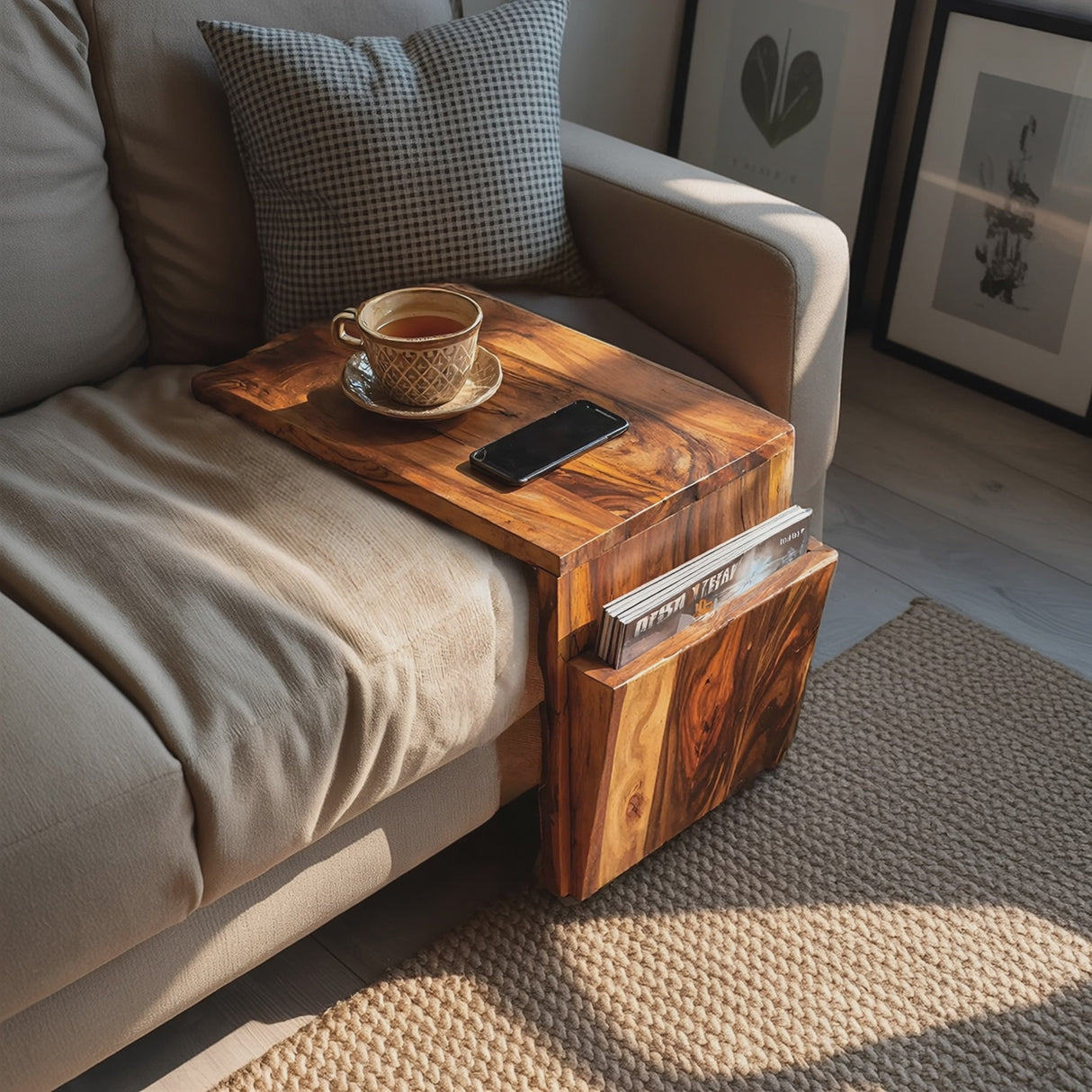 Modern Wooden Armrest For Cozy Living Room Style