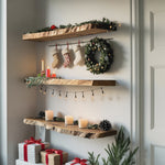 Handcrafted Live Edge Floating Shelf For Festive Xmas Entryway Design