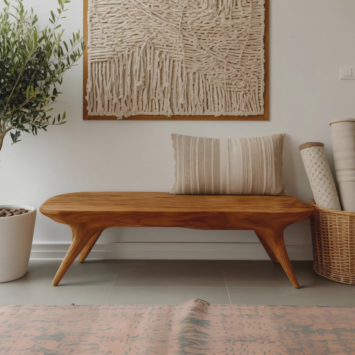 Modern Minimalist Entryway Bench For Hallway Or Bedroom Seating