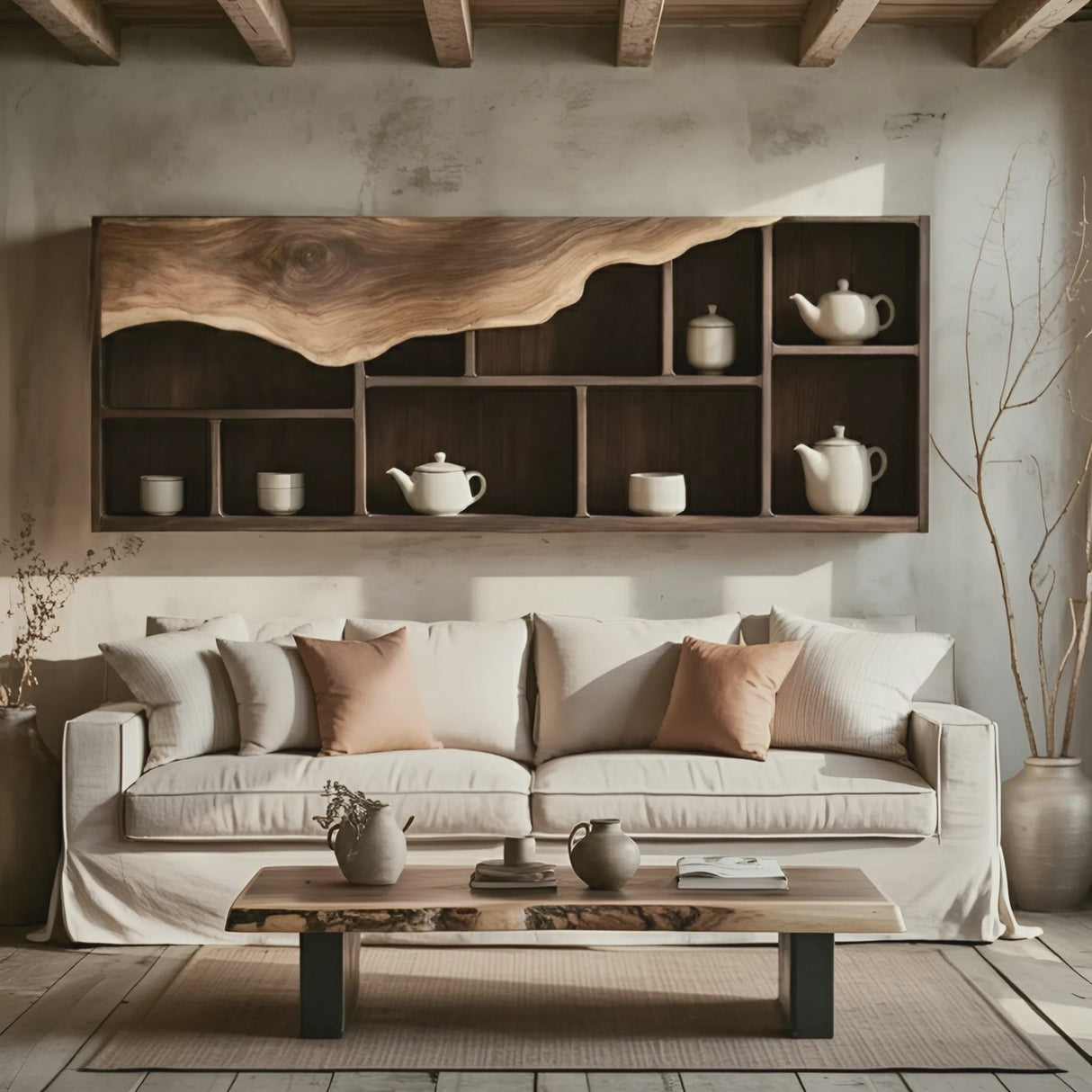 Farmhouse Bookshelf In Solid Wood For Living Room Style