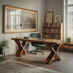 Mid Century Solid Wood Desk For Small Room Home Office