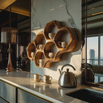 Handcrafted Honeycomb Wall Shelf For Coffee Station Stylin