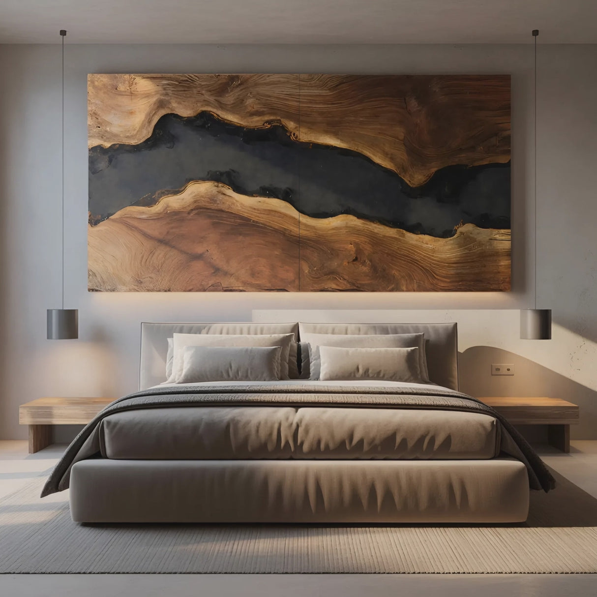 Modern Solid Wood Wall Sculpture For Bedroom Decor