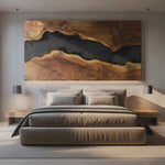 Modern Solid Wood Wall Sculpture For Bedroom Decor