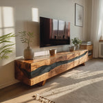 Mid Century Solid Wood Entertainment Stand For Decor